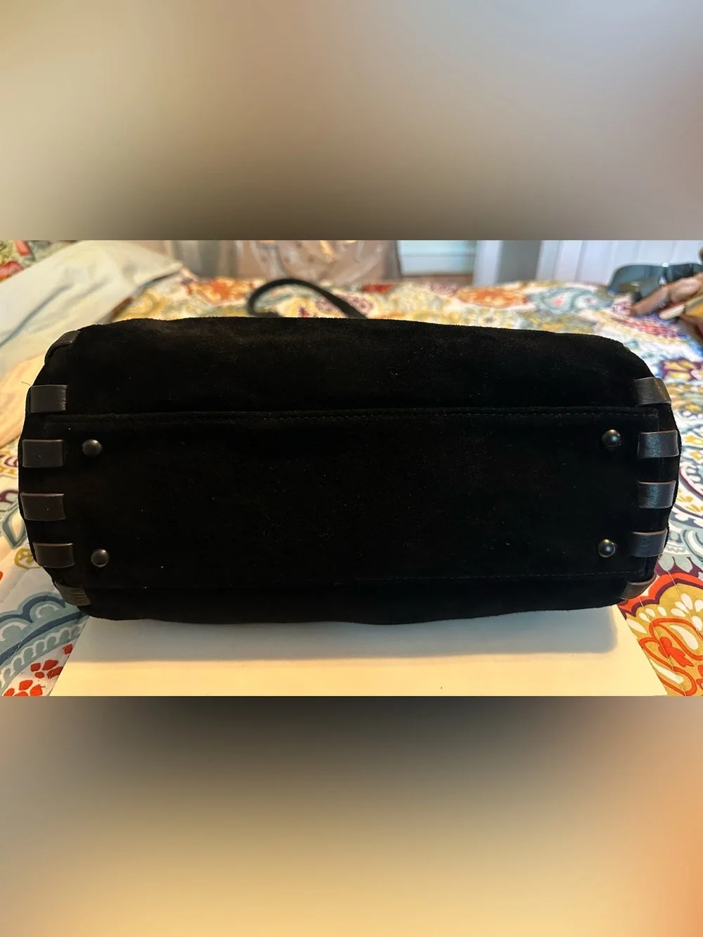 Aimee Kestenberg Zen Hobo Black Suede & Leather Handbag